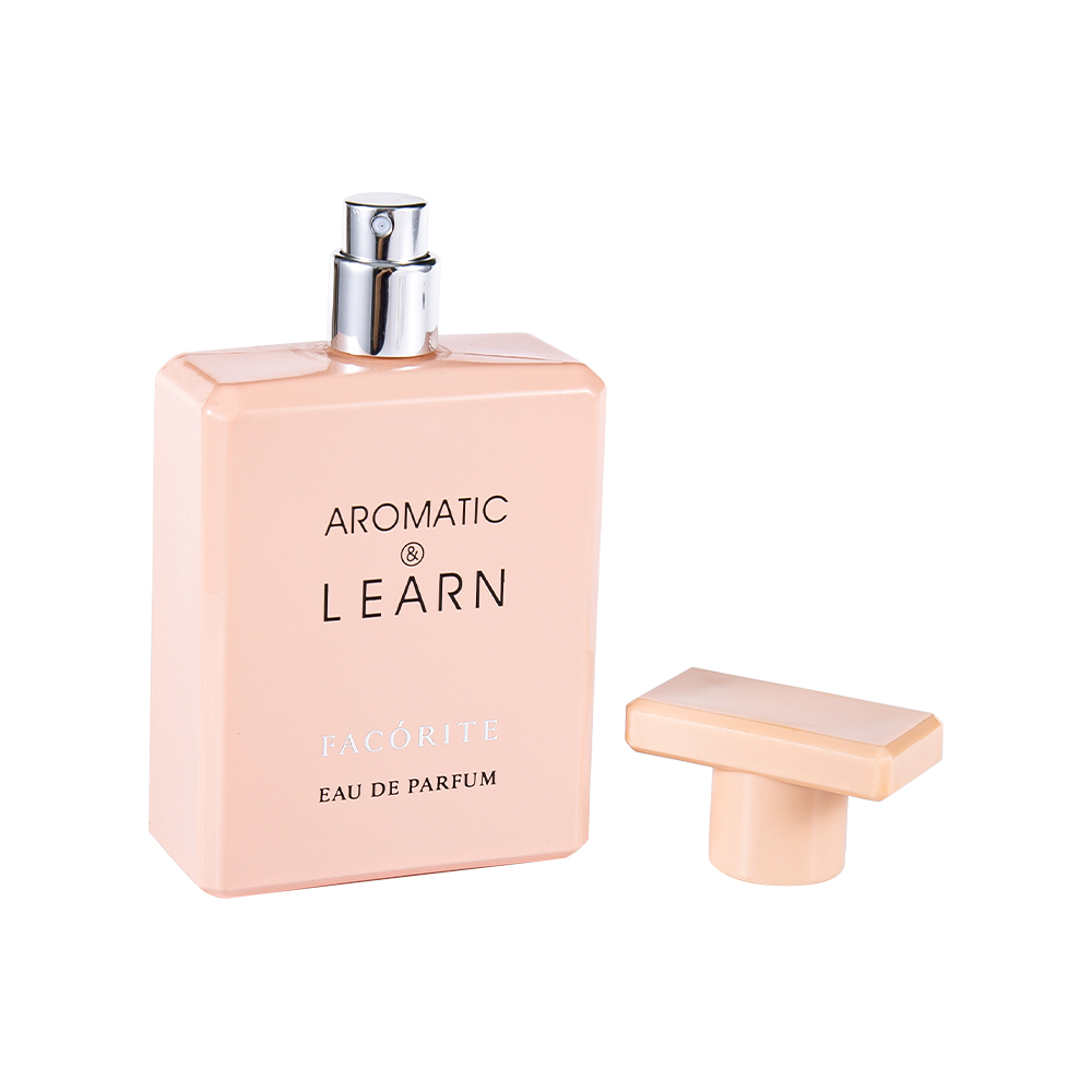 KY1490-WJ2155 50 ml beschichtete bedruckte rechteckige Glasparfümflasche mit glänzendem Verschluss