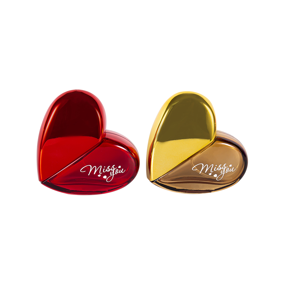 GC193-WJ501 50 ml herzförmige Parfümflasche aus Glas mit UV-PP-Kunststoffverschluss