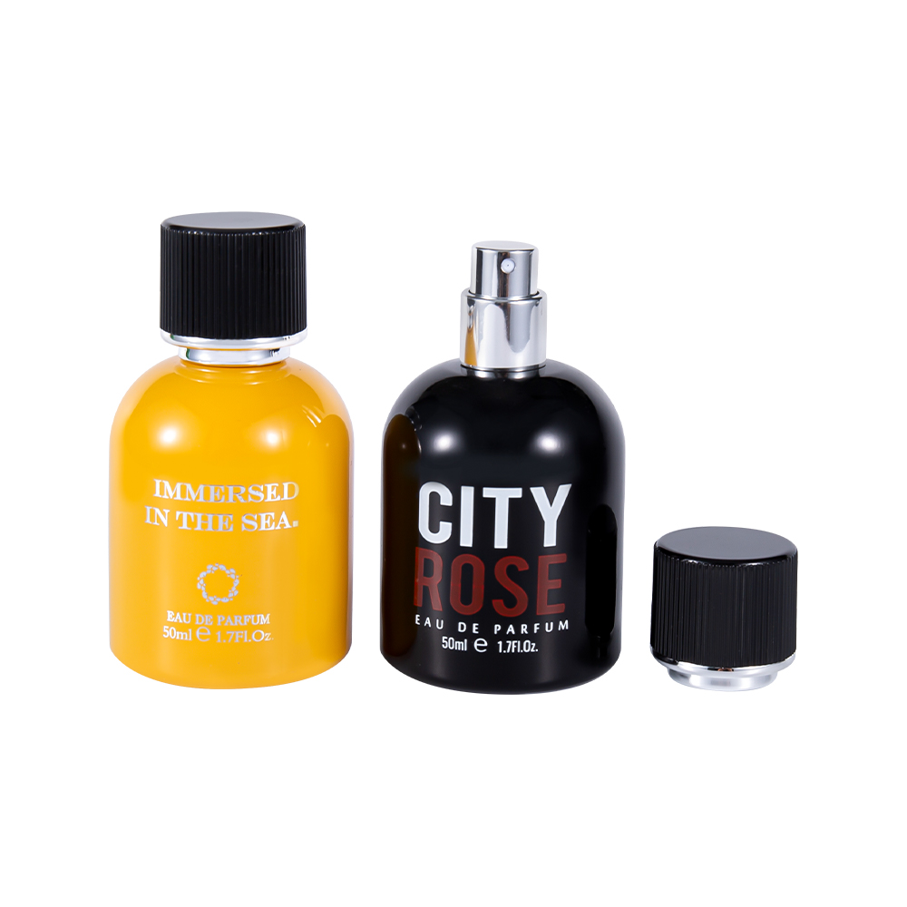 GC4464-WJ2339 50 ml brandneue, dekorative Parfümflasche aus Glas mit schwarzem Parfümverschluss