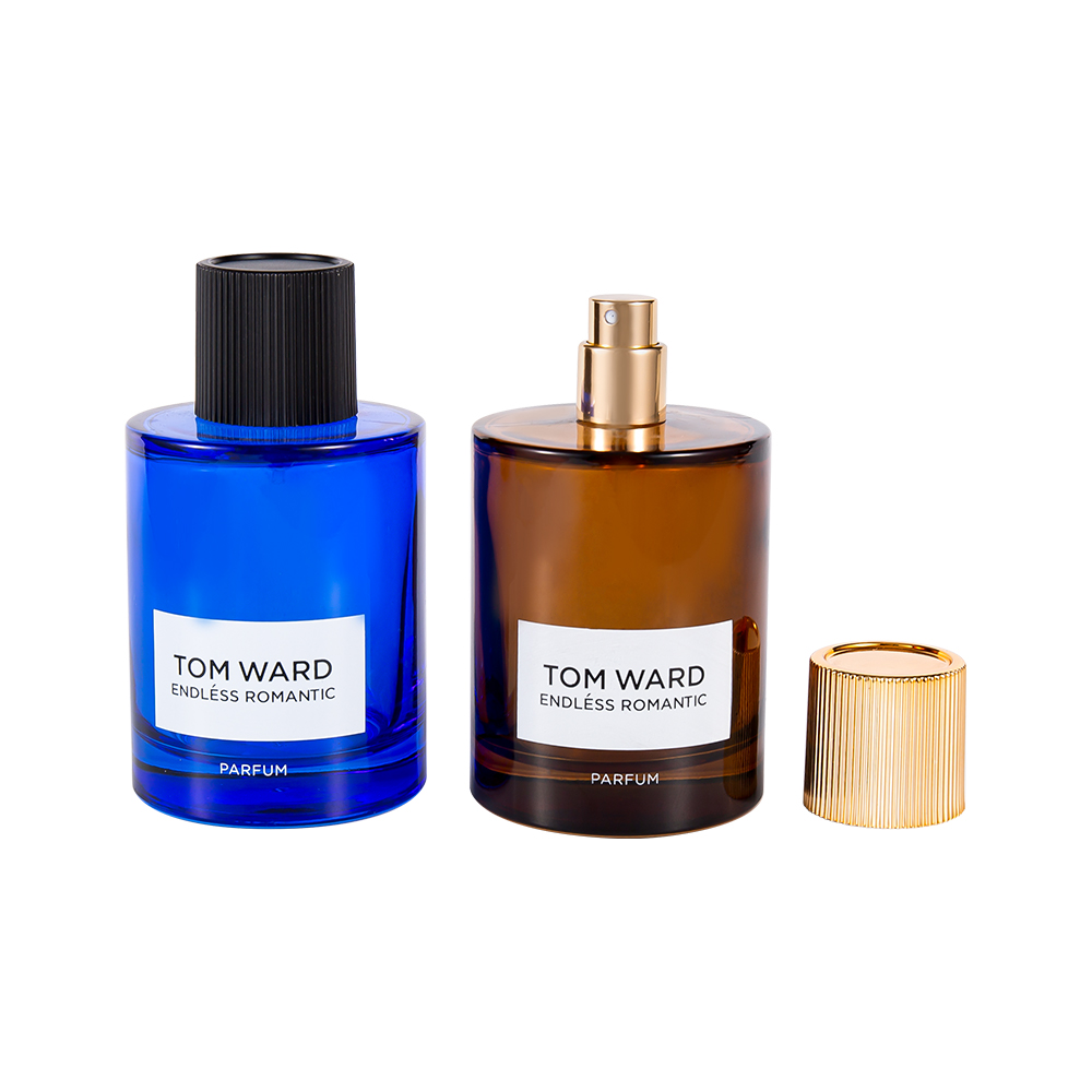 GC5178-WJ2623 100 ml Großhandel Glasparfümflasche mit gestreiftem Parfümverschluss