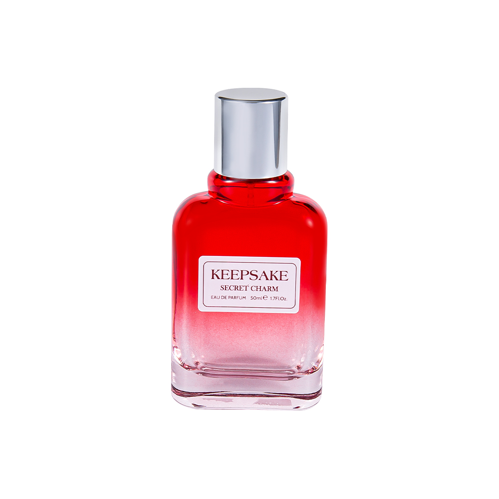 KY861-WJ412 50 ml brandneue leere Parfümflasche aus Glas mit glänzendem Silberverschluss